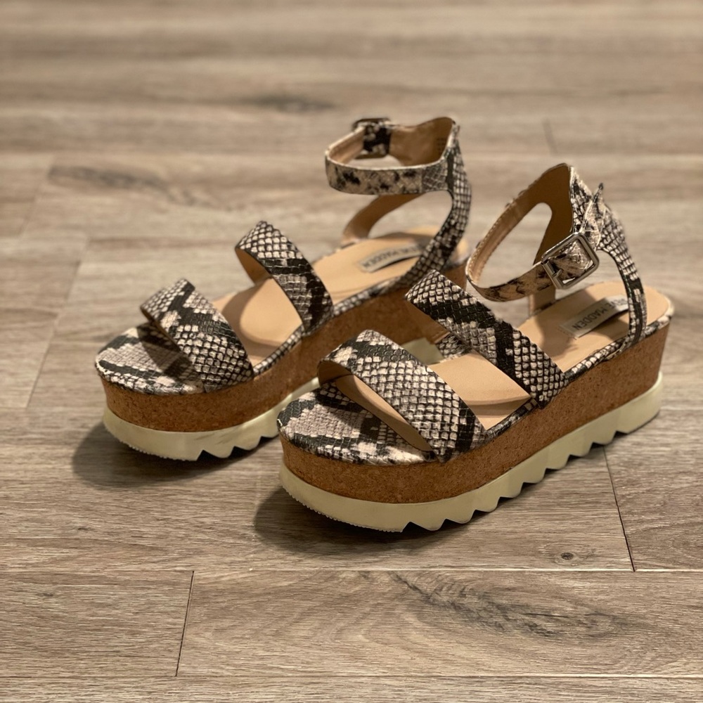 Steve Madden Snake Print Wedge Sandal